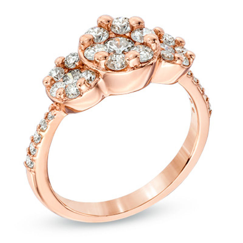 DESIGNER DIAMOND COCKTAIL RING PAVE SPLIT SHANK BIG VINTAGE EFFY 14k ROSE  GOLD